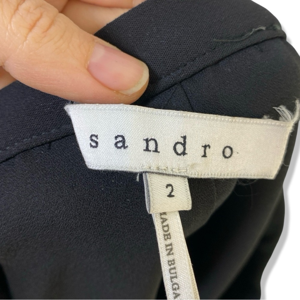 SANDRO Black Pleated Mini Skirt - Picture 4 of 7